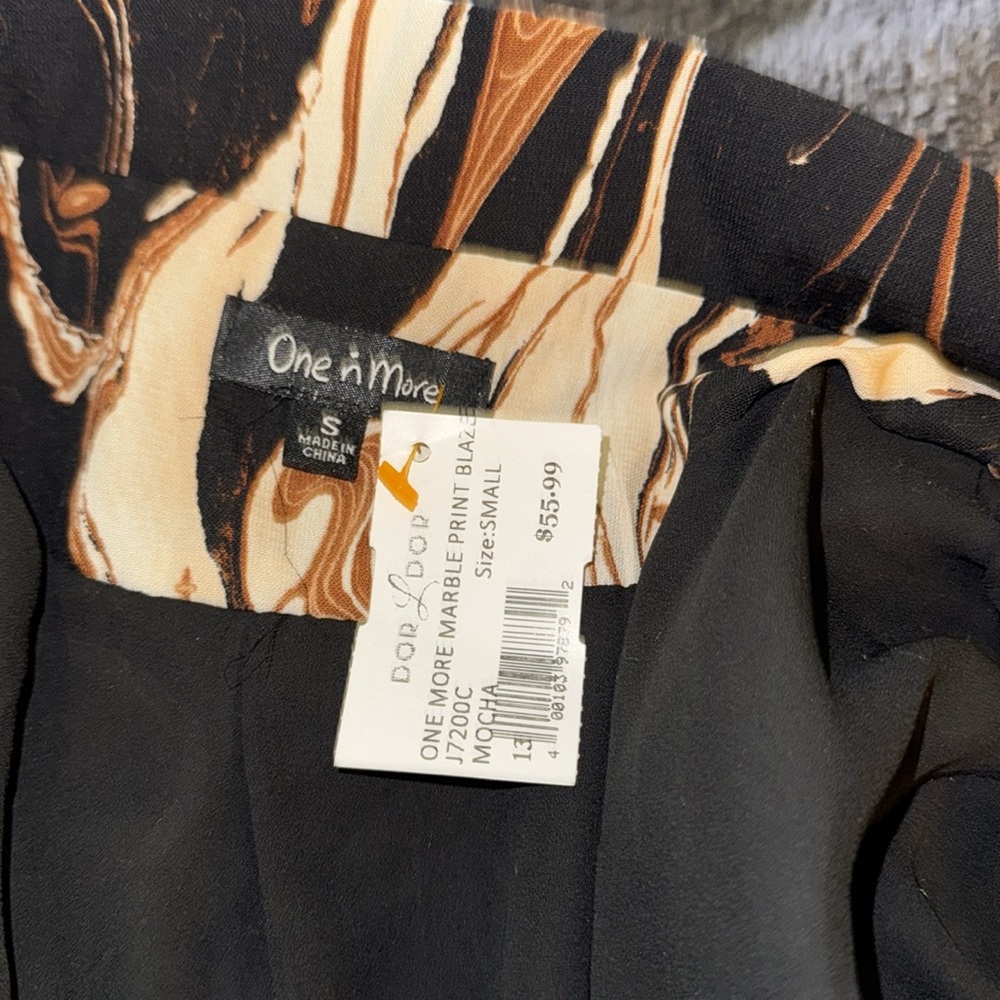 One N More New With Tags black, brown, cream size Small Blazer - Picture 11 of 17